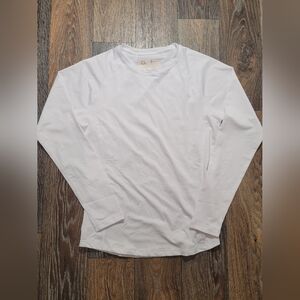 Convallaria Womens Small Compression Shirt Long Sleeve White